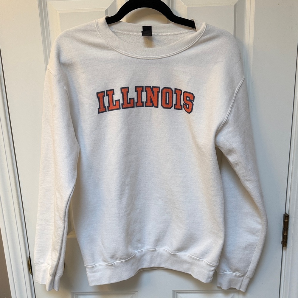 White University of Illinois Urbana Champaign Sweatshirt Size S Crew Neck